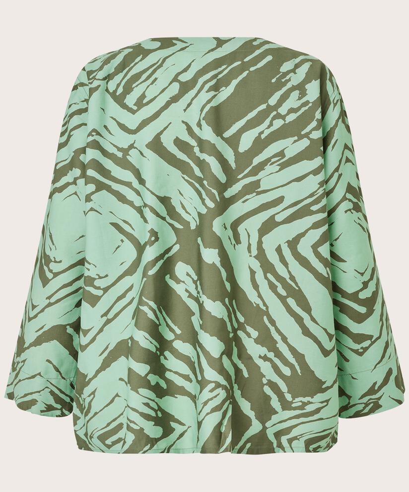 Viskosebluse mit Reißverschlussdetail am Hals, D. Lichen Green