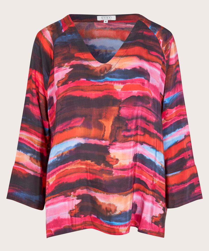 Viskosebluse Mit V-ausschnitt, Sun Tomato
