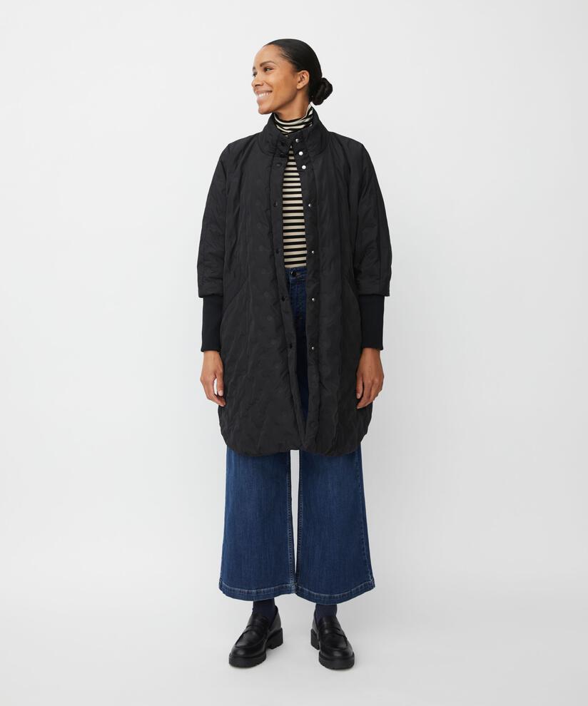 Übergangsmantel mit Knopfverschluss, Black