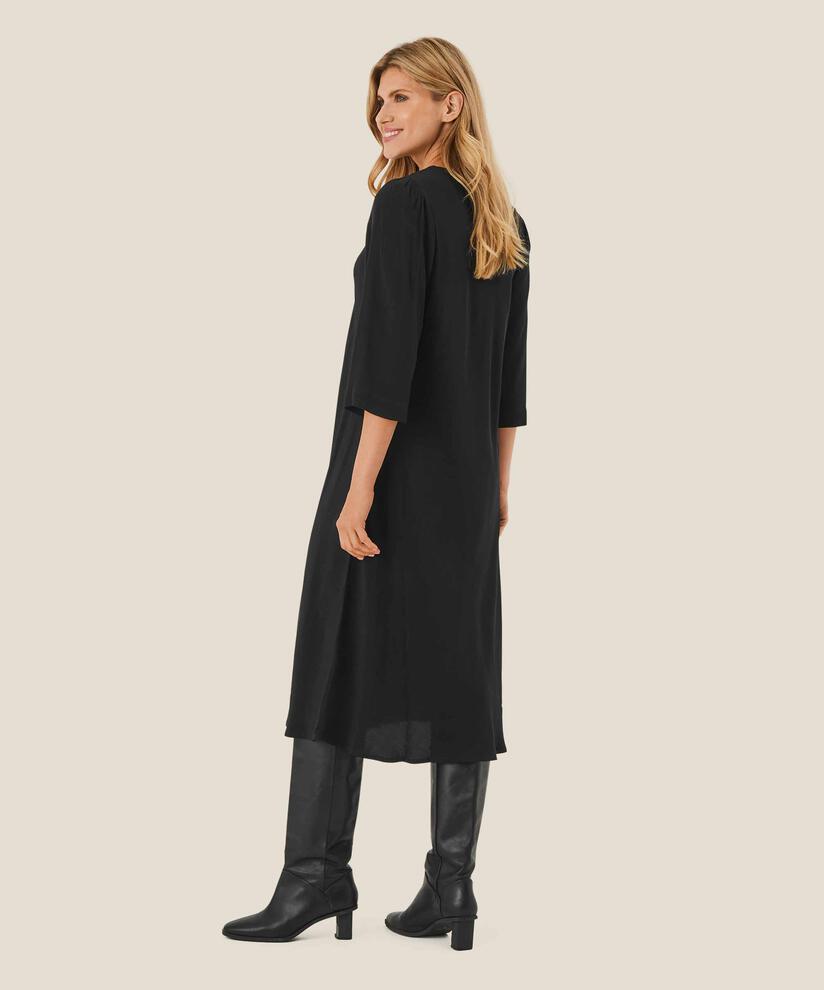 VISKOSEKLEID MIT DREVIERTELÄRMELN, Black