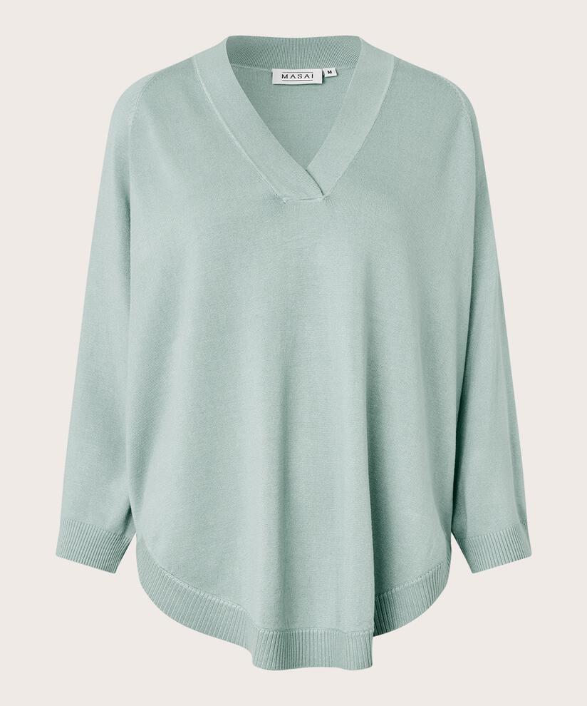Feinstrickpullover mit V-Ausschnitt und 3/4-Ärmeln, Ether
