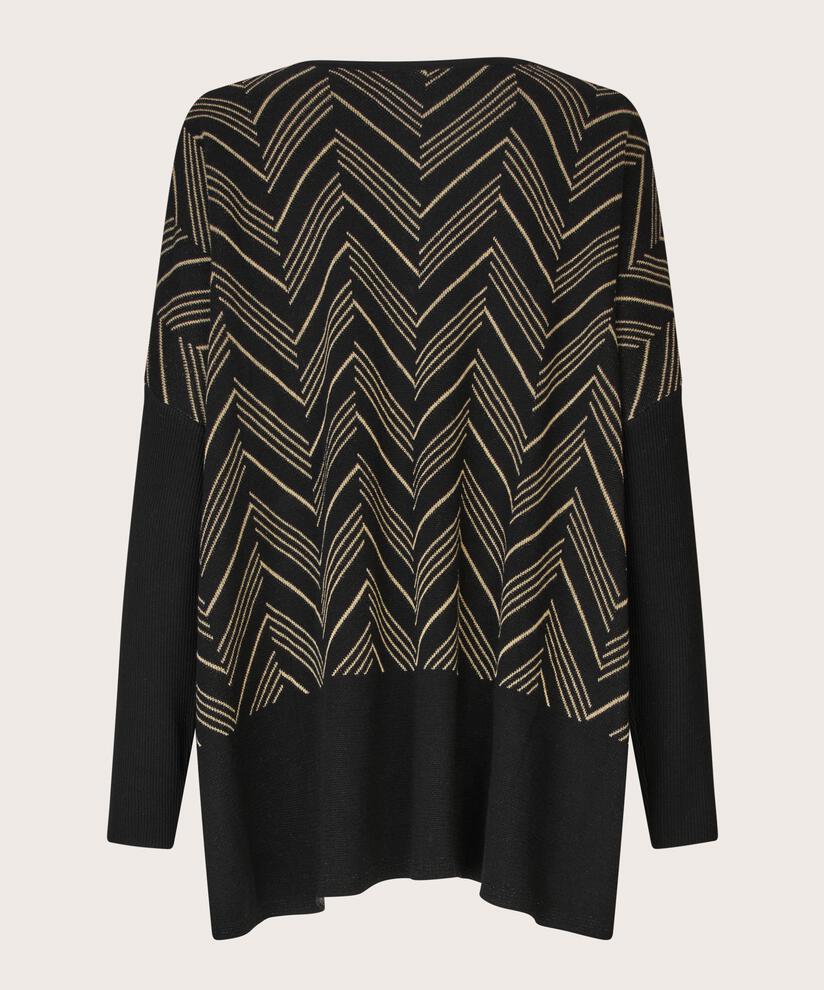 Oversize-Strickpullover mit Glitzerfaden, Black