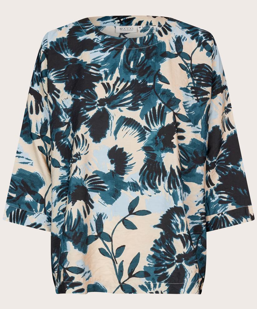 Bluse mit 3/4-Ärmeln aus Viskose-Mix, Reflect Pond