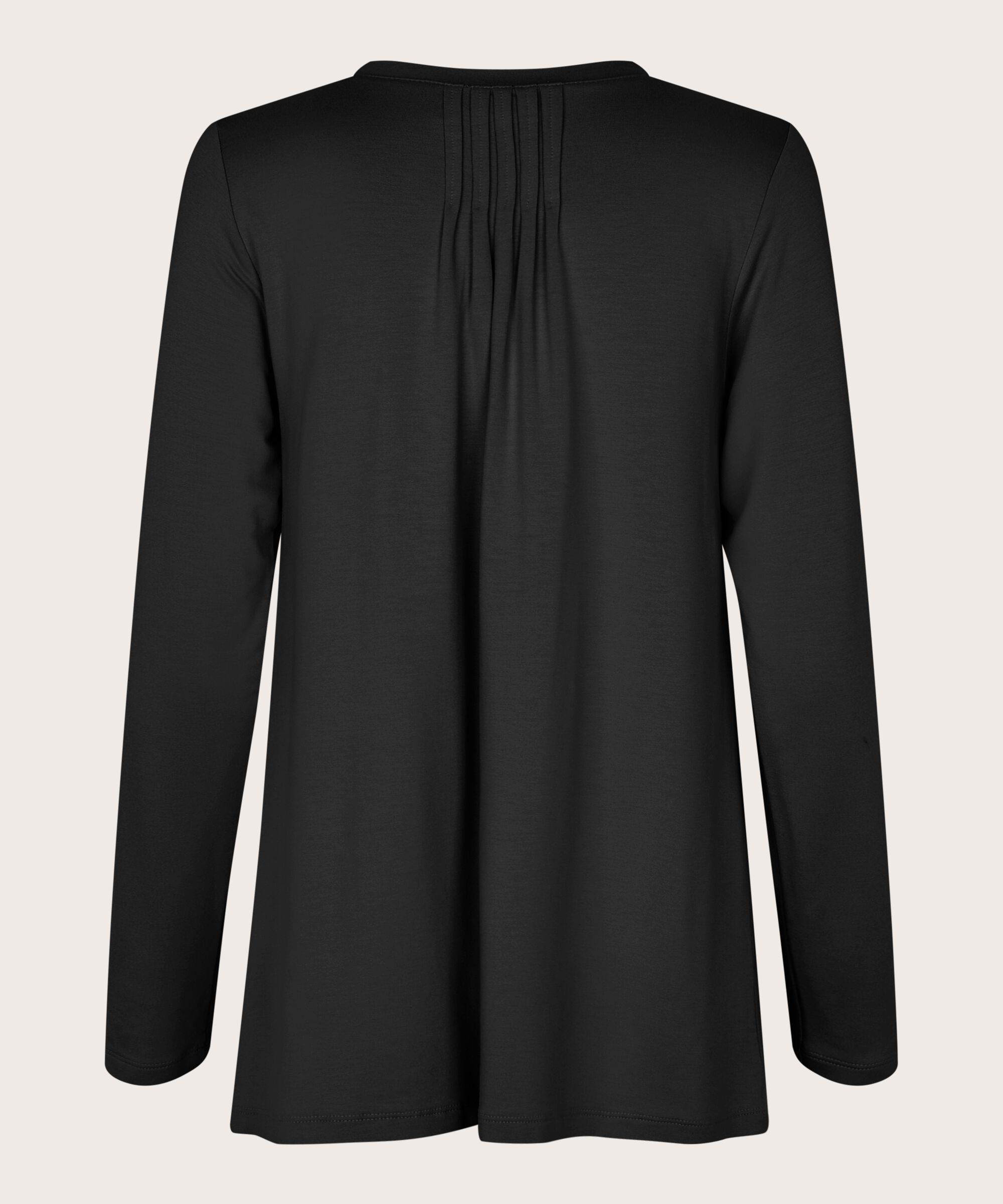 Jersey-Top mit Falten auf der Rückseite, Black