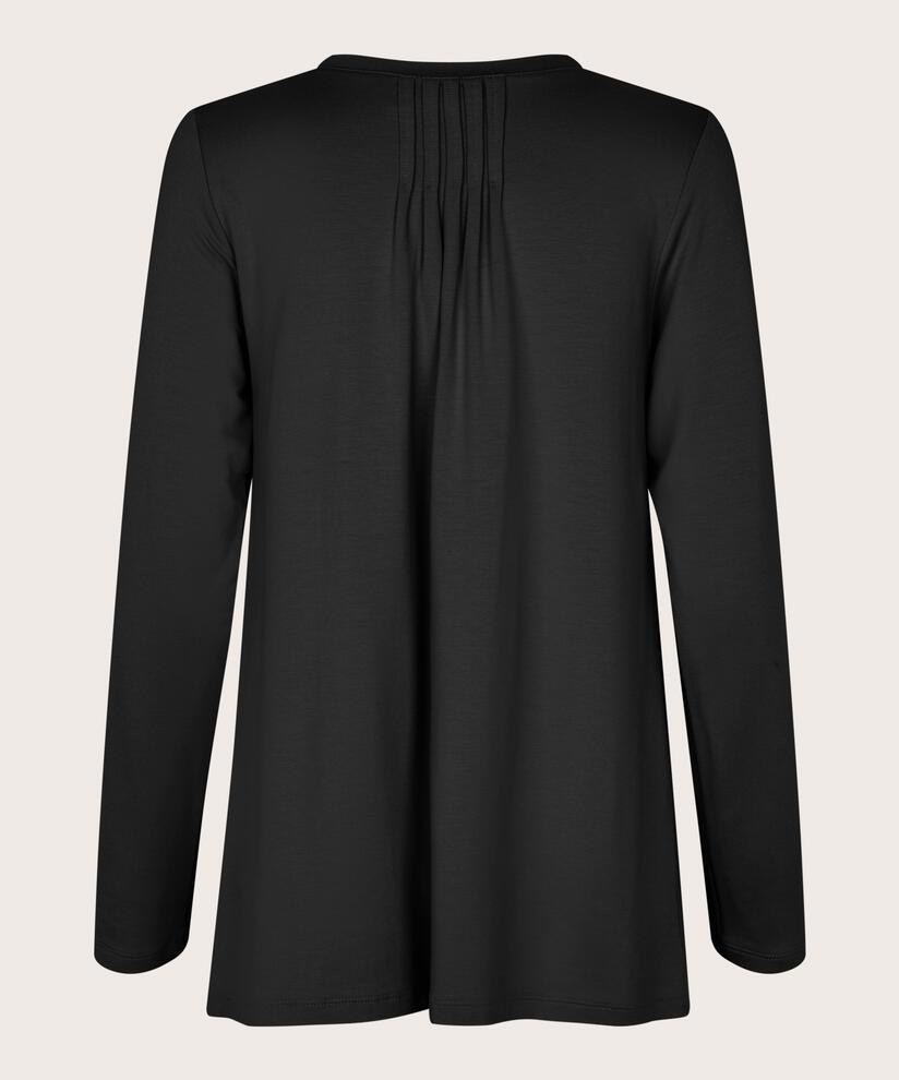 Jersey-Top mit Falten auf der Rückseite, Black