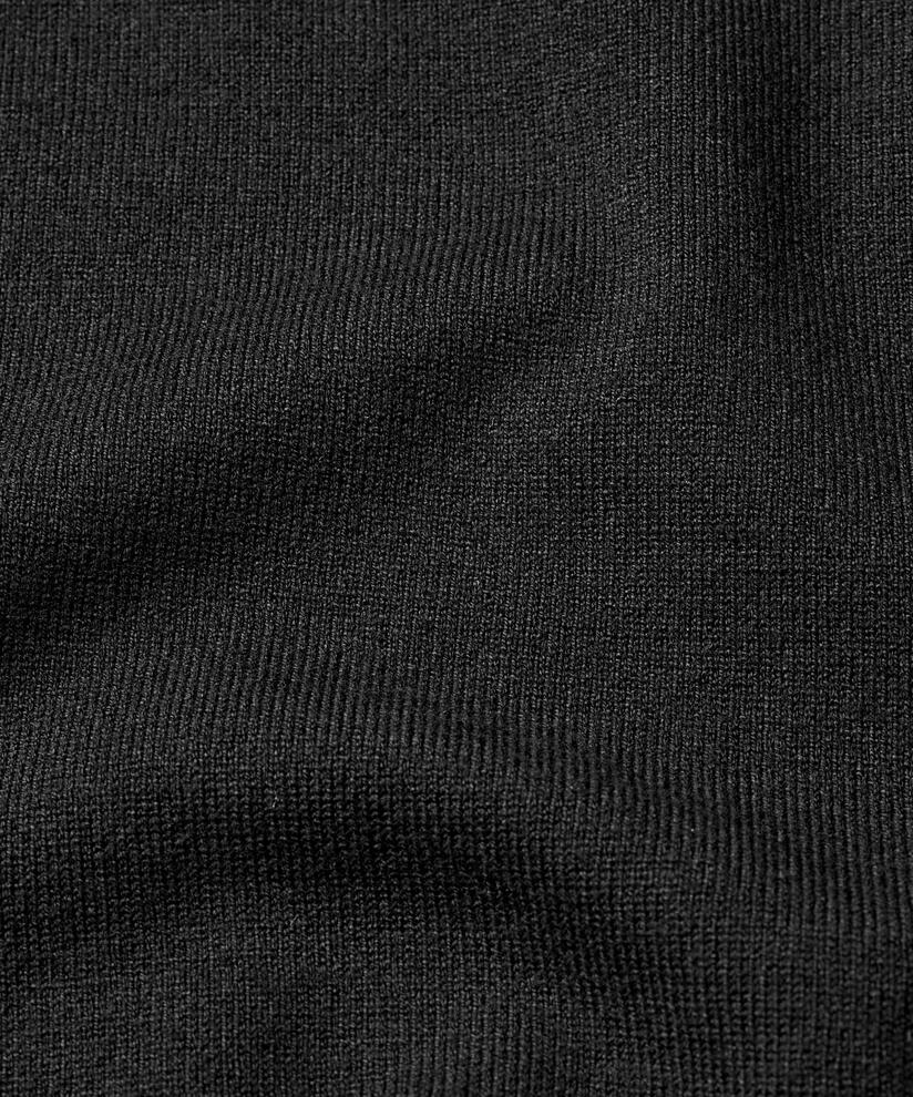 langärmliger Rundhals-Strickpullover, Black