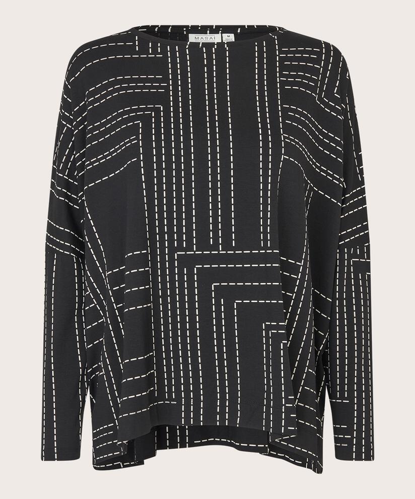 Oversize Jersey-top Mit Schmalen Ärmeln, Black