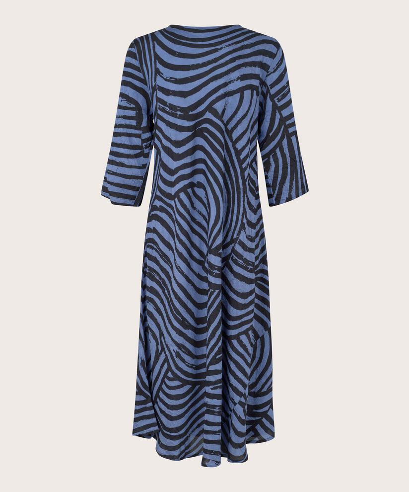 bedrucktes Viskosekleid mit V-Ausschnitt, Bijou Blue