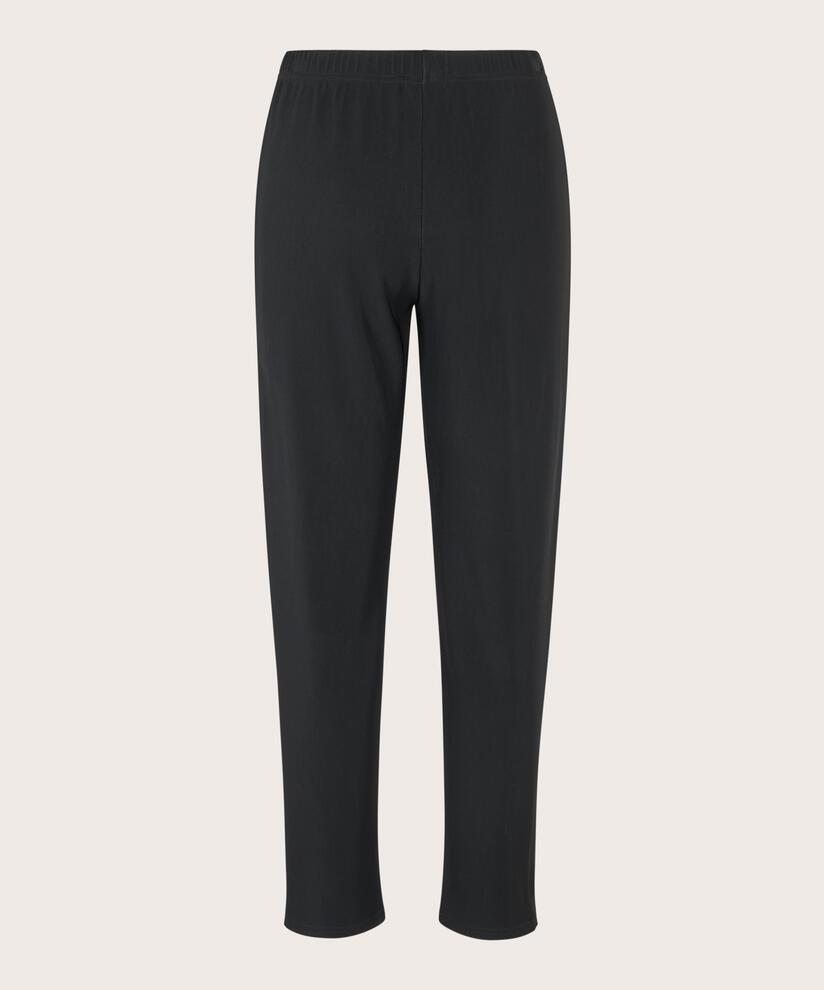 Stretchhose mit gerippter Oberfläche und Reißverschlussdetail, Black