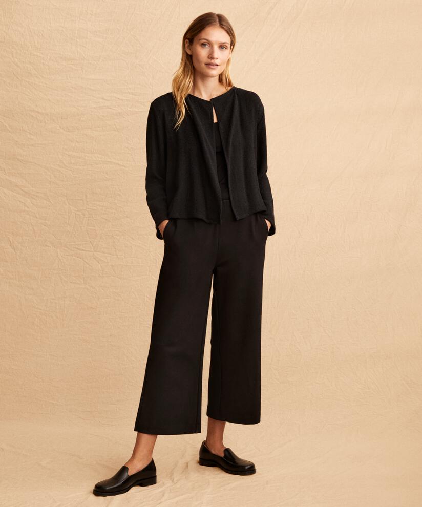 Schwere Jerseyhose mit weitem Bein, Black