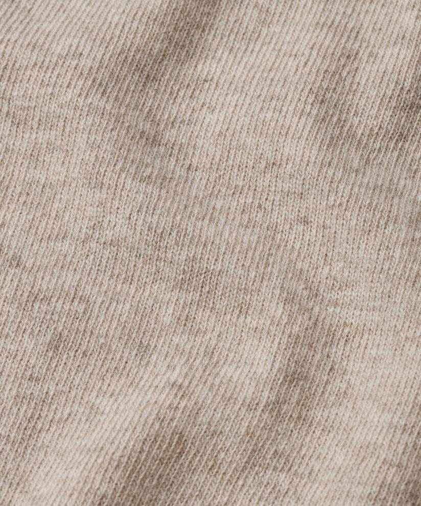 kurzärmliger Pullover aus Wollmischung, Beige melange