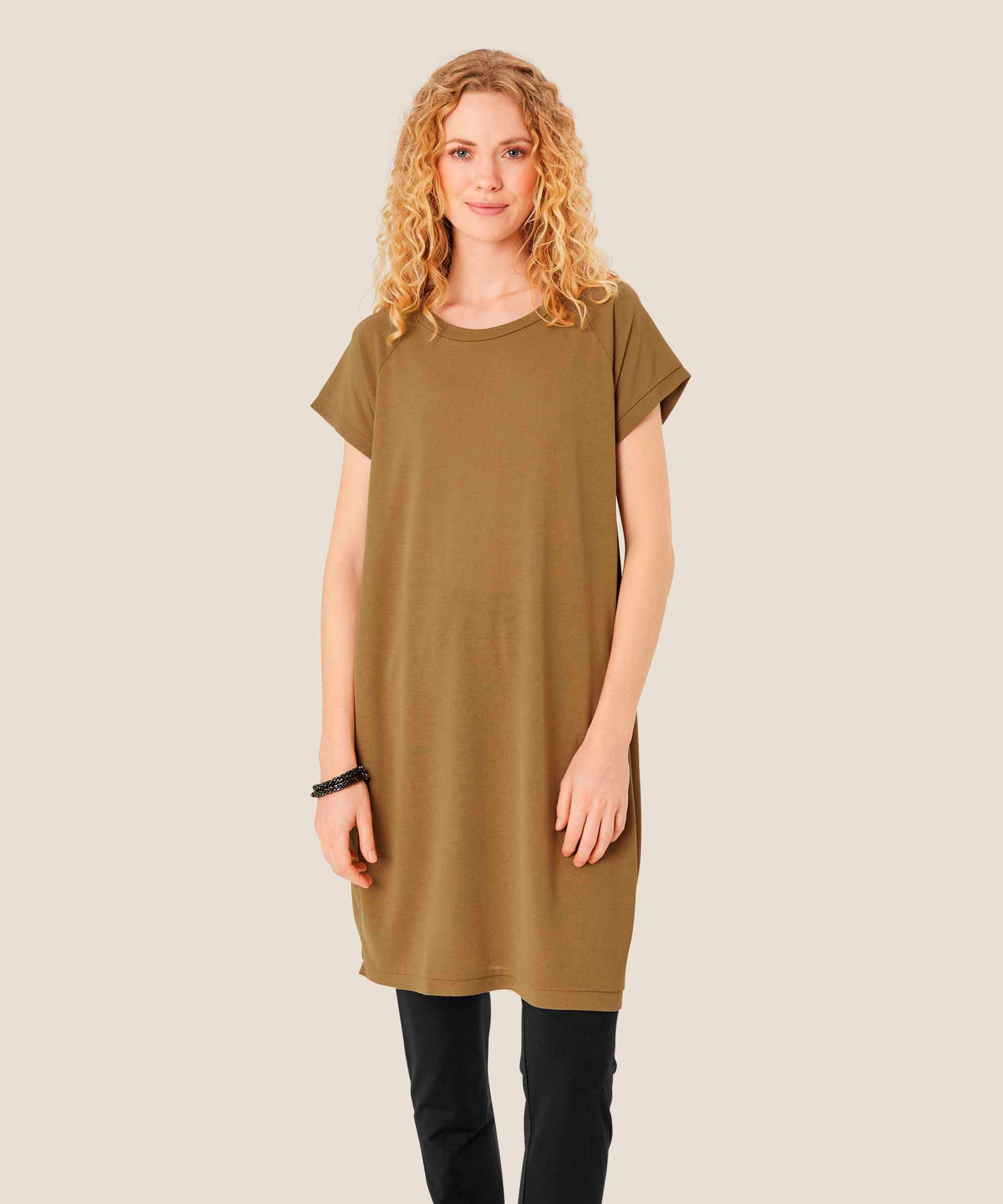Tunika Mit Rundhalsausschnitt Und Taschen, Dull Gold