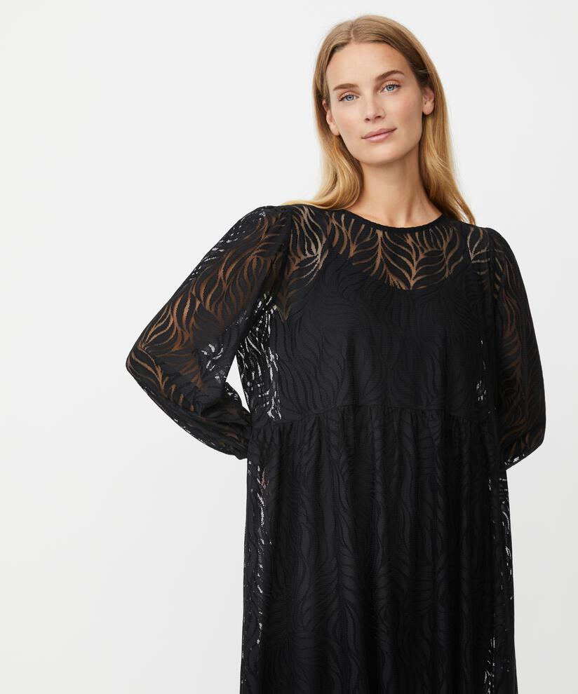 Jersey-Spitzenkleid mit Petticoat, Black