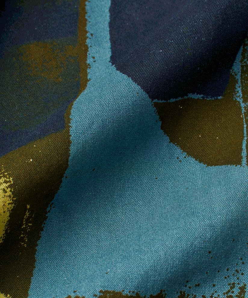 Bedruckte Viskose-tunika Mit 3/4-ärmeln, Proven Blue