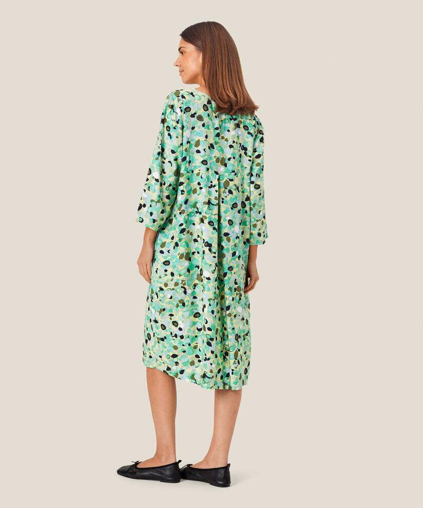 Viskosekleid mit V-Ausschnitt und Eingrifftaschen, Winter Green