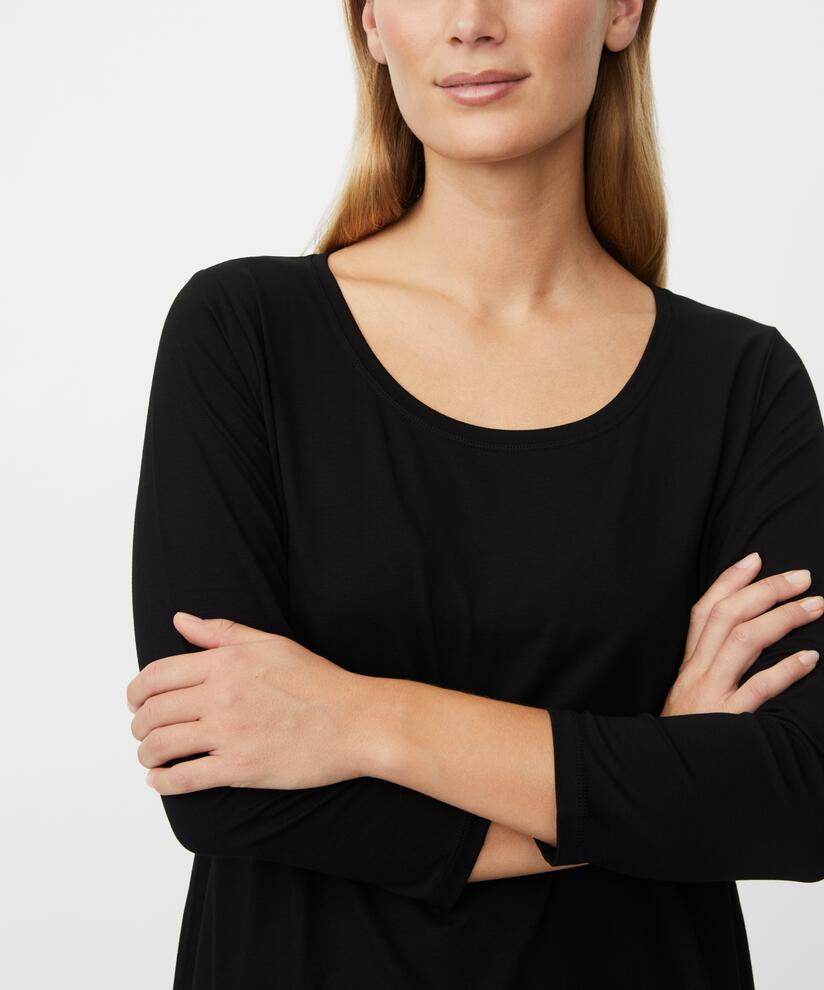 Shirt Mit Rundem Hals, Black