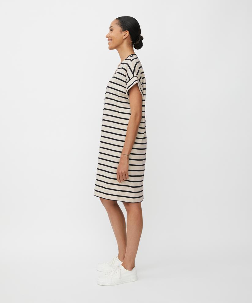 gestreiftes Jerseykleid mit Rundhalsausschnitt, Whitecap