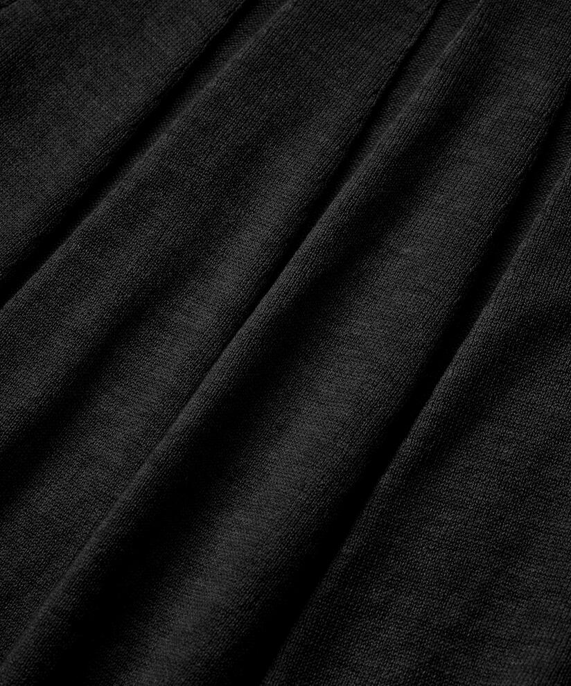 Feinstrickpullover mit Falten und Kragen, Black