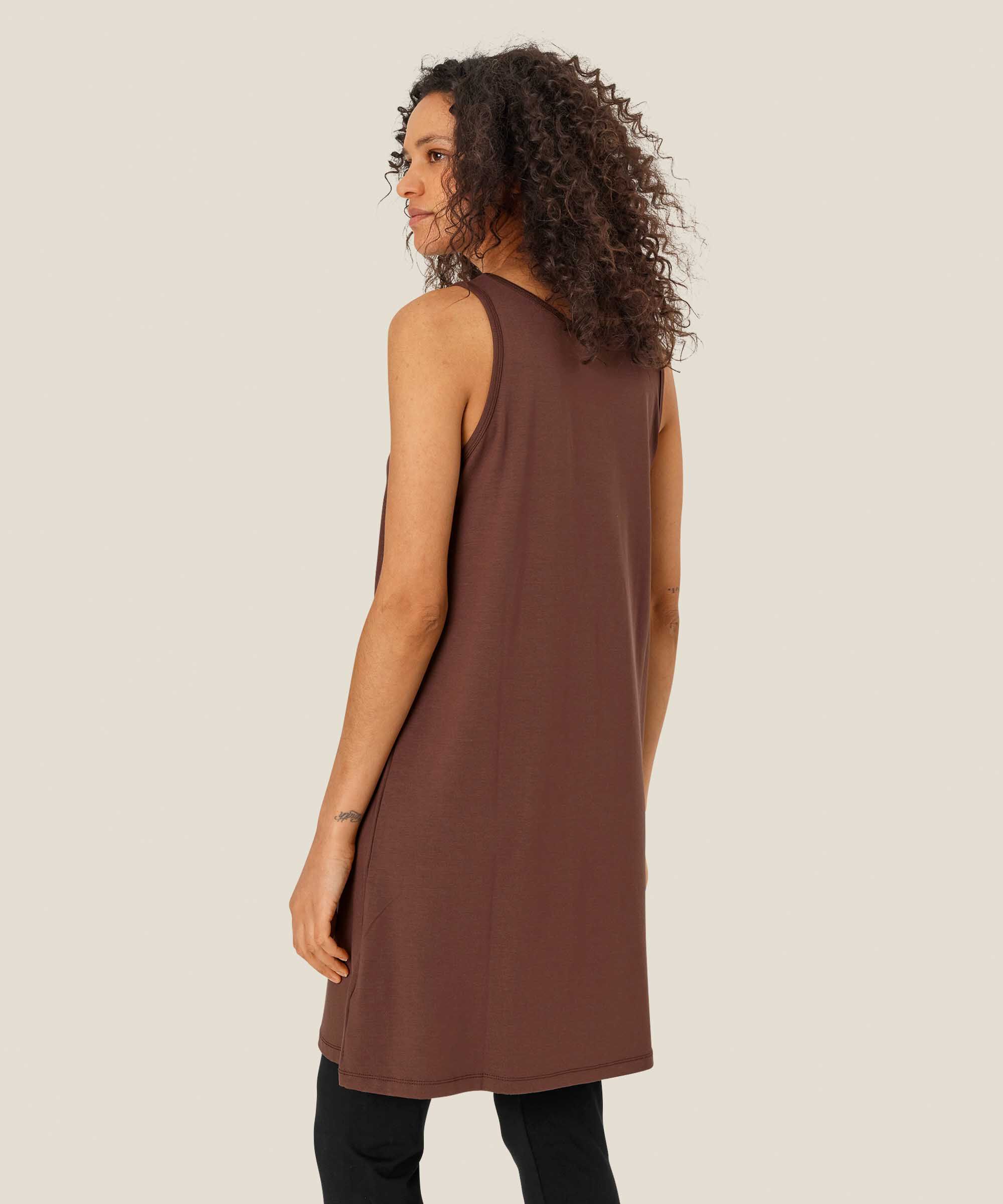 Unterkleid aus Jersey mit Rundhalsausschnitt, Chestnut