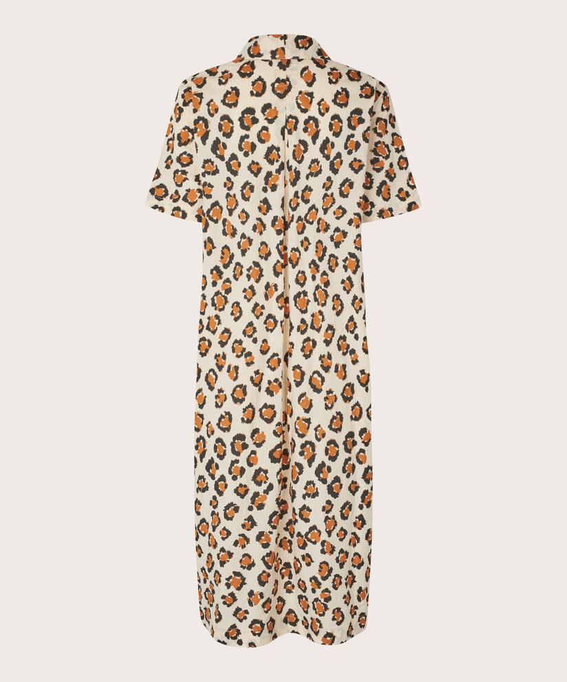Baumwollkleid mit Knopfleiste und Eingrifftaschen, Cashew