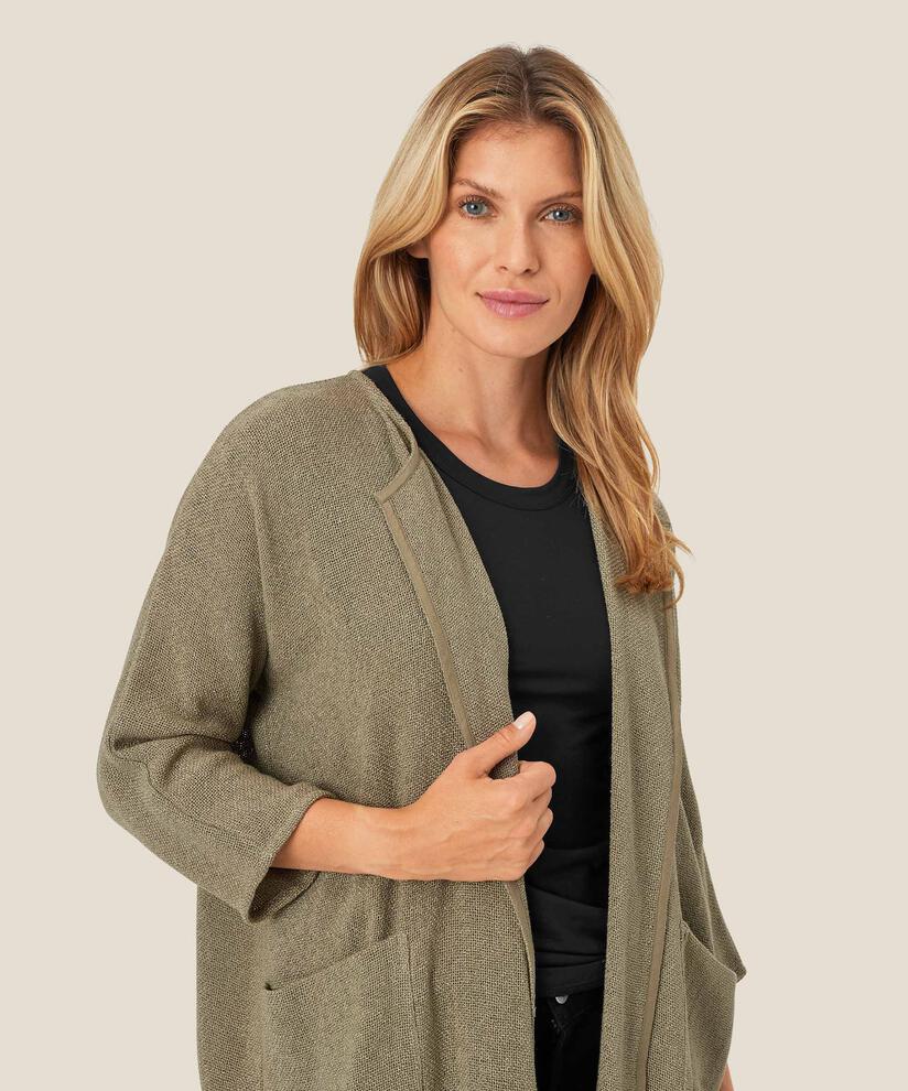 Lange Jacke Aus Bouclé, Vetiver