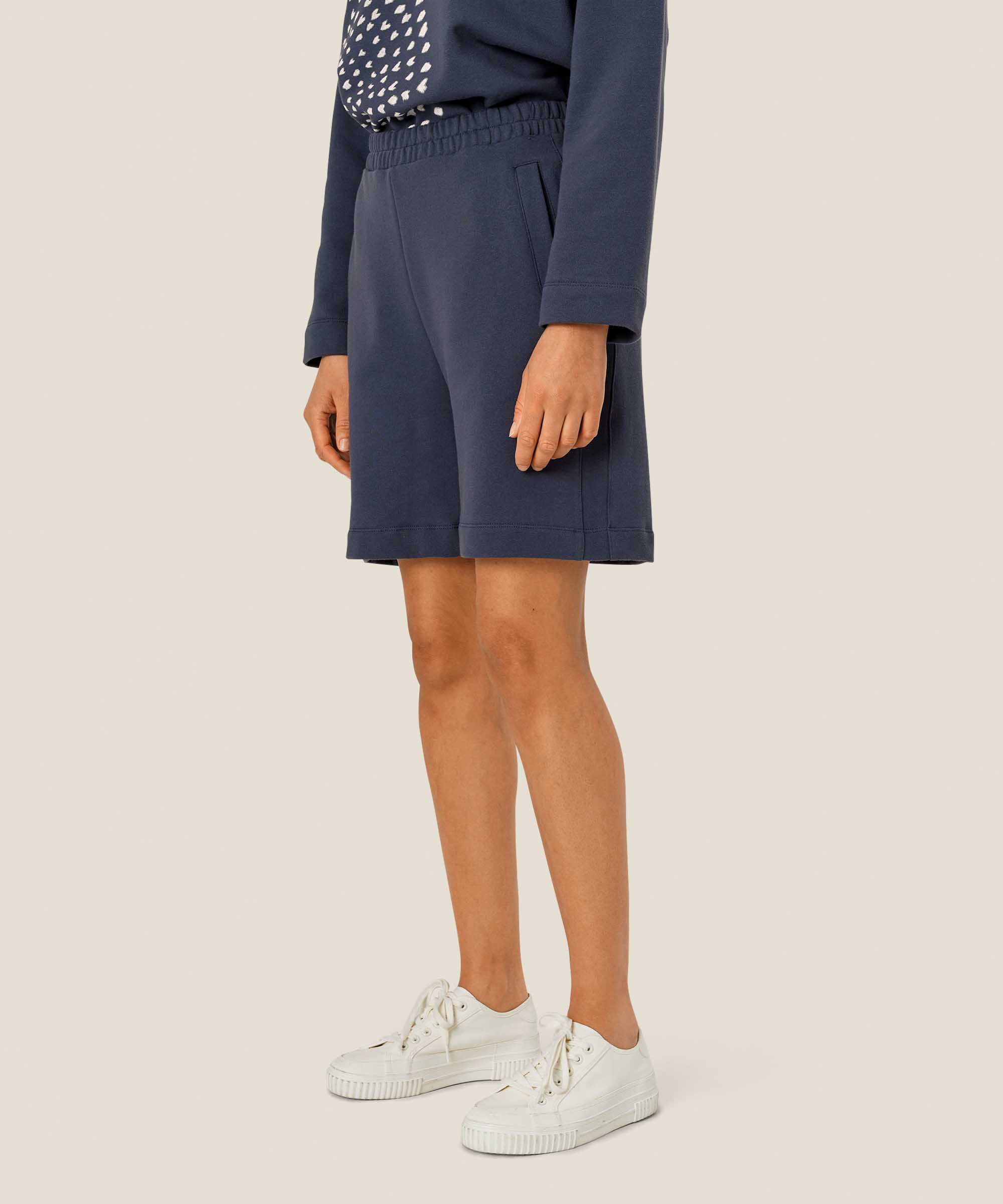 Shorts in Sweatshirtqualität mit elastischem Bund, Mood Indigo
