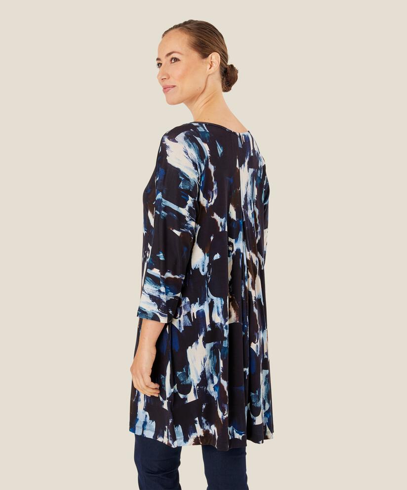 Jersey-Tunika mit Rundhals und Eingrifftaschen, Maritime Blue