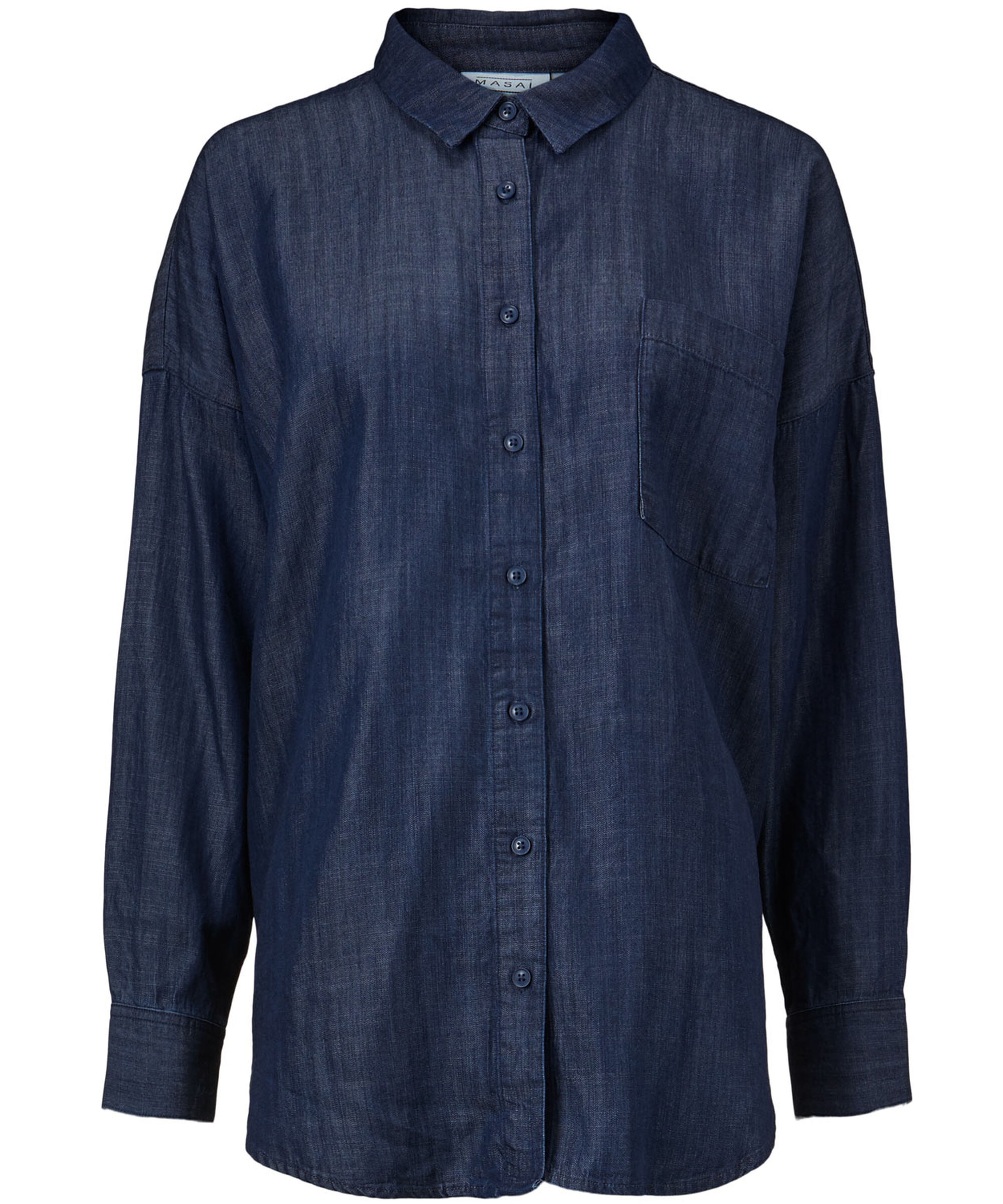 INGA HEMDBLUSE, Dark Denim