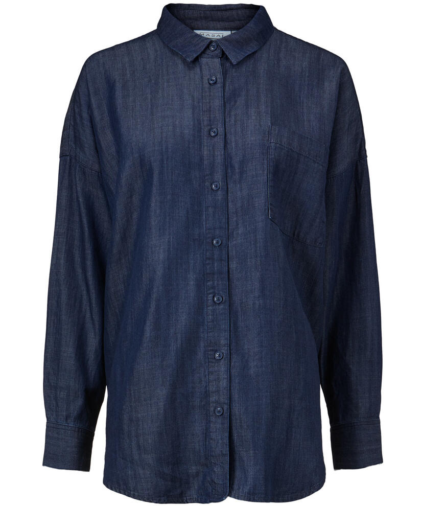 INGA HEMDBLUSE, Dark Denim