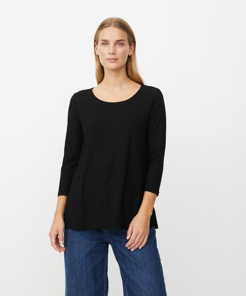 Shirt Mit Rundem Hals, Black