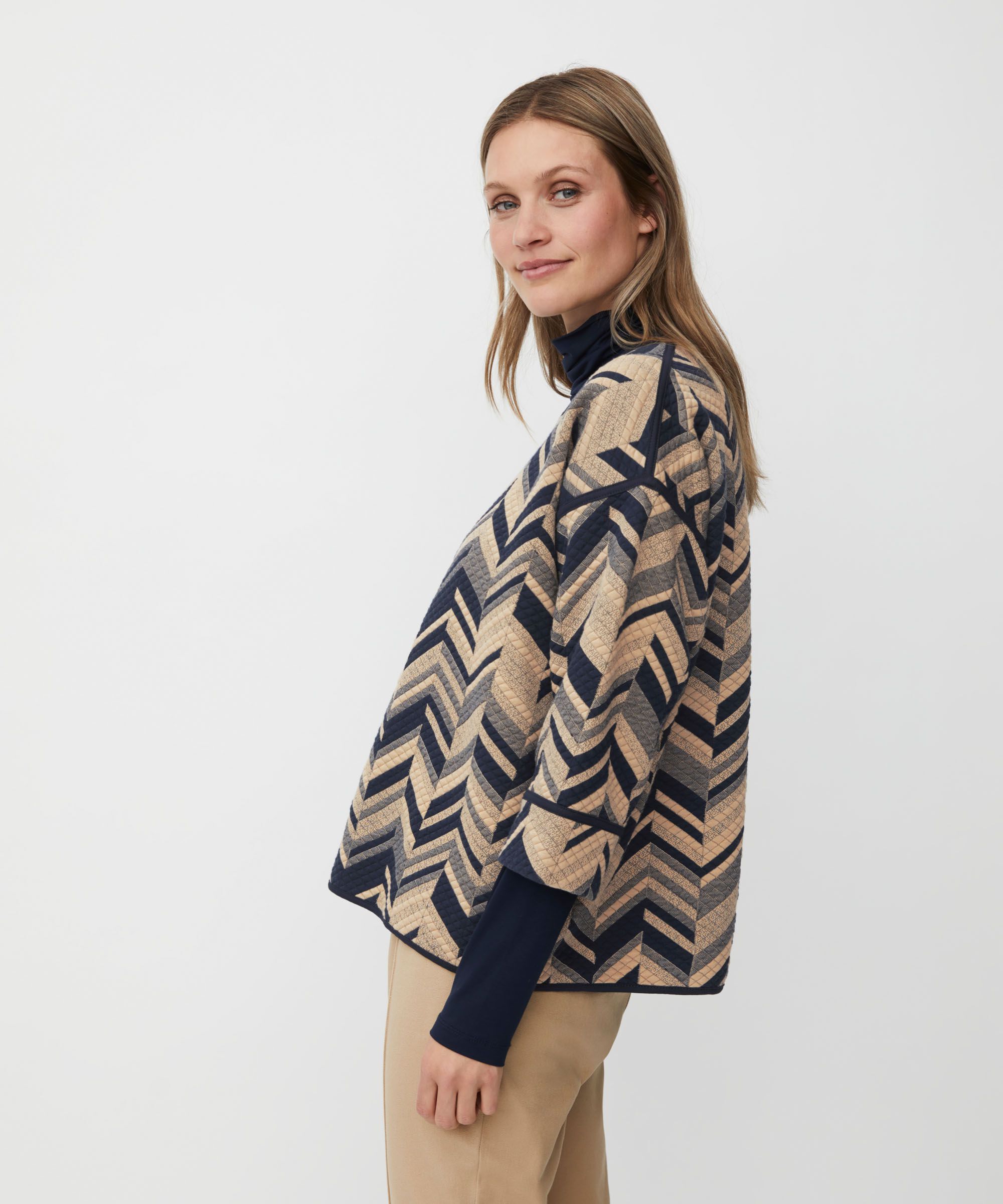 Shirt Mit 3/4-ärmeln Aus Strukturiertem Jersey, Travertine