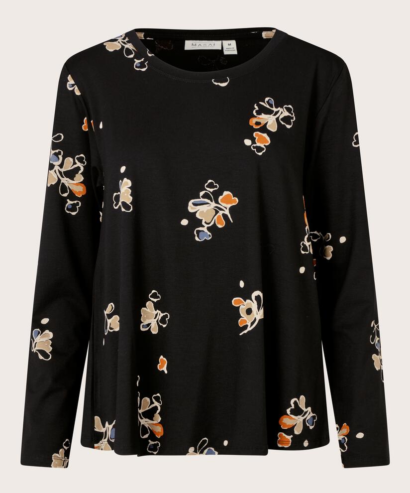 bedrucktes Jersey-Top mit Rundhalsausschnitt, Autumnal