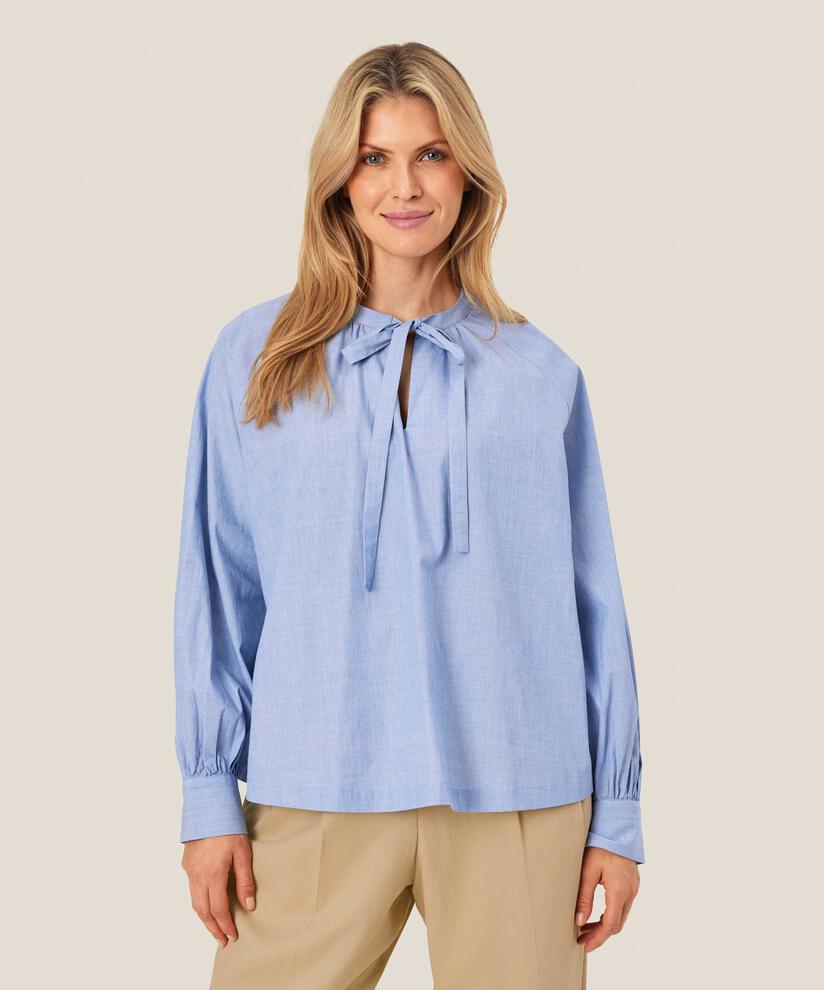Baumwollbluse mit Bindebändern am Hals, Sargasso Sea