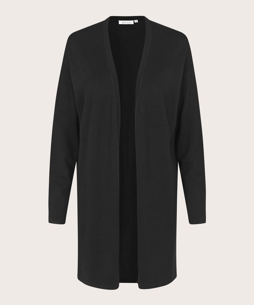 Feinstrick-cardigan Mit Geradem Schnitt, Black
