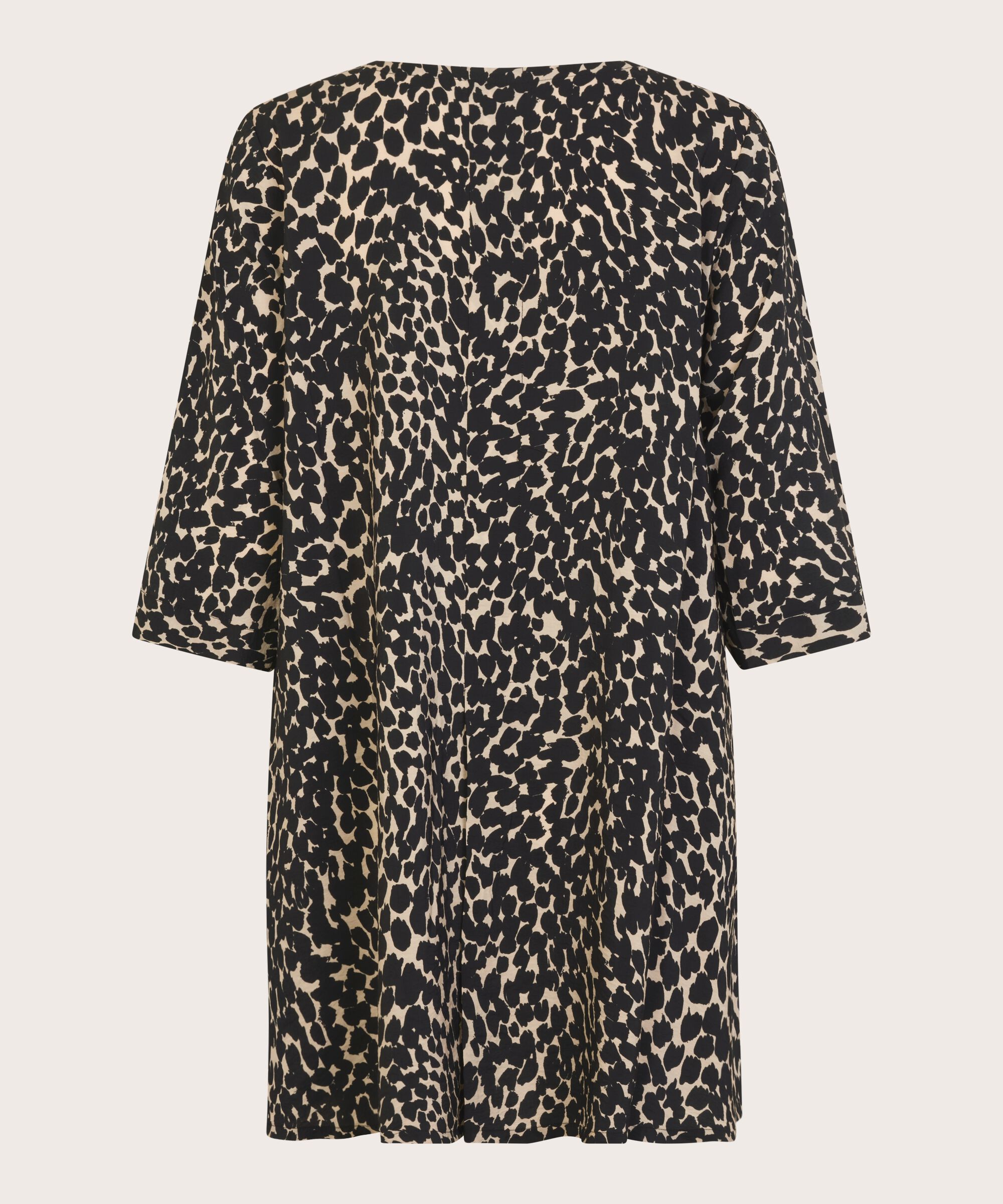Bedruckte Viskose-Tunika mit 3/4-Ärmeln, Black
