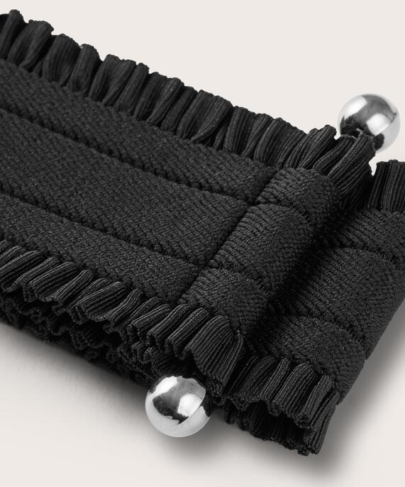 elastischer Gürtel mit silberner Schnalle, Black