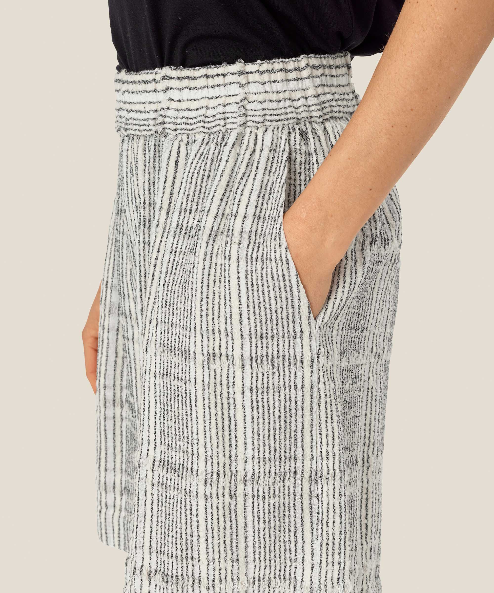 Karierte Shorts aus Baumwollmischung mit elastischem Bund, Fog