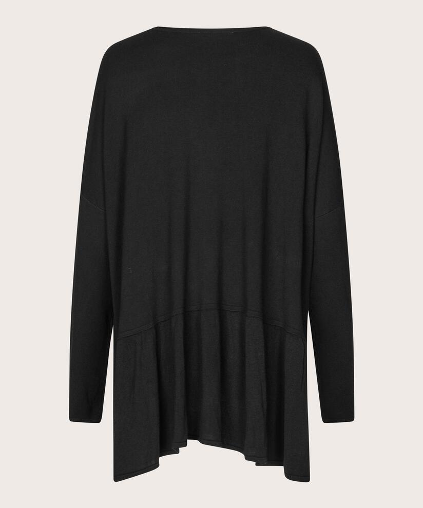 Feinstrickpullover mit Rundhalsausschnitt, Black