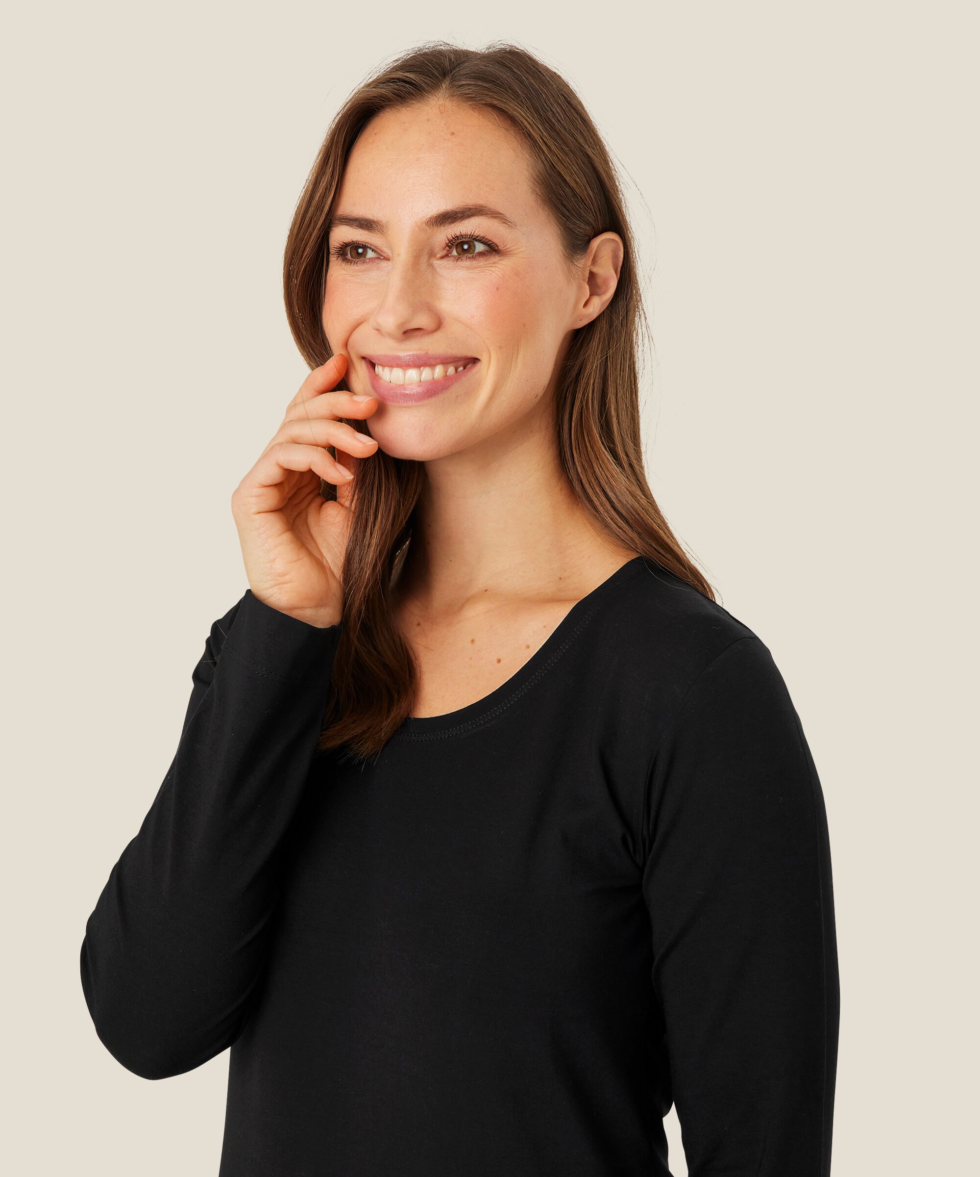 Weiches Jersey-Top mit langen Ärmeln, Black