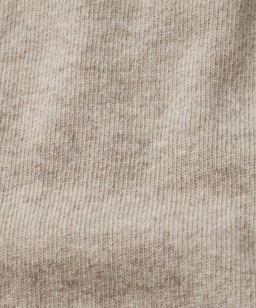 Rundhals-Cardigan aus Wollmischung, Beige melange