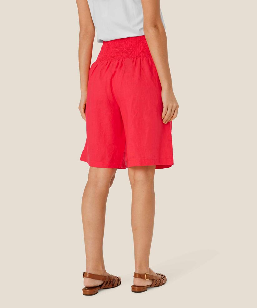Leinenshorts Mit Gesmoktem Gummizug Hinten, Hibiscus