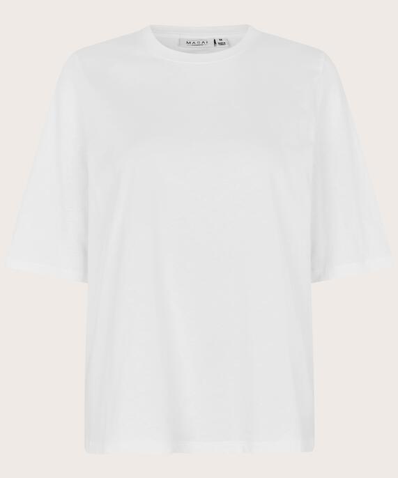 T-Shirt mit Rundhals und 1/2 Ärmeln, White