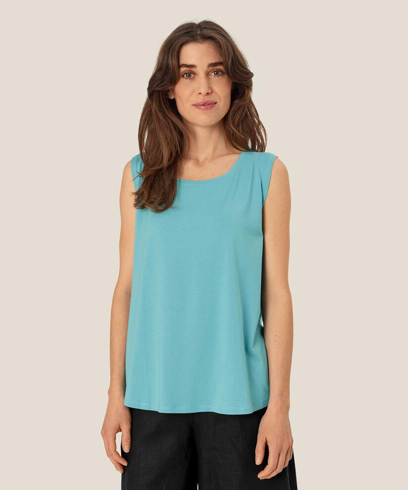 Ärmelloses Jersey-top, Aqua