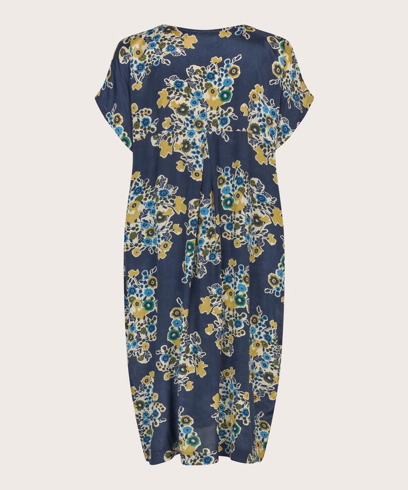 Kleid Aus Bedruckter Viskose Mit V-ausschnitt, Mood Indigo