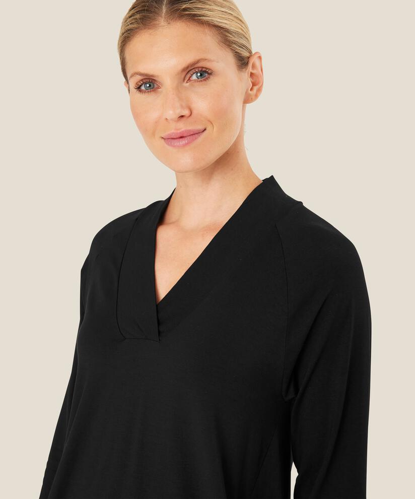 Jersey-tunika Mit 3/4-ärmeln, Black