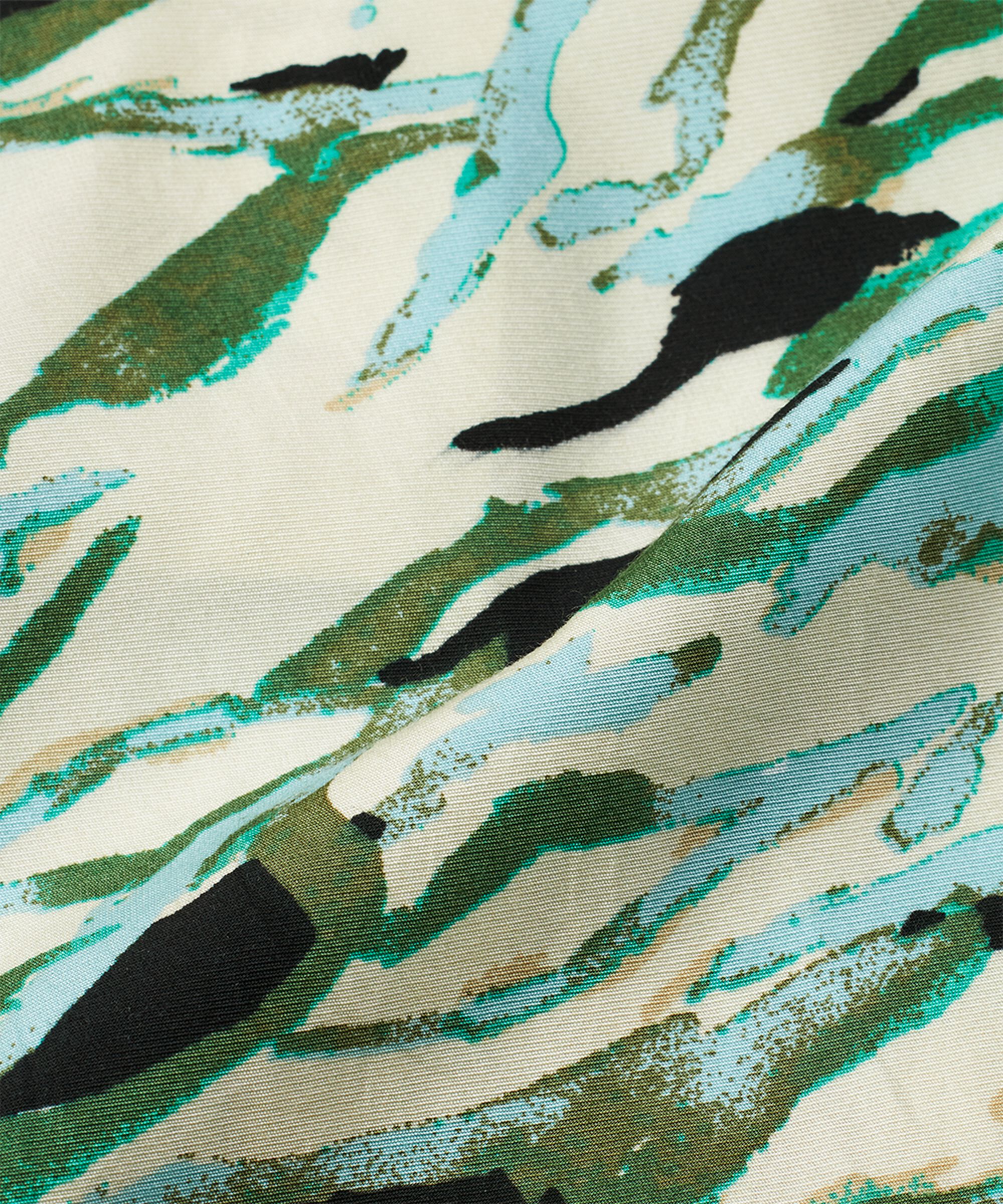 Bedruckte Viskosebluse Mit Rundhalsausschnitt, D. Lichen Green