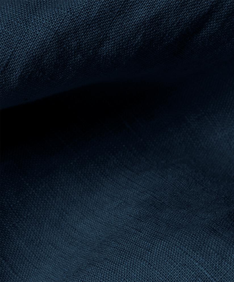 Leinenkleid mit V-Ausschnitt und Taschen, Navy