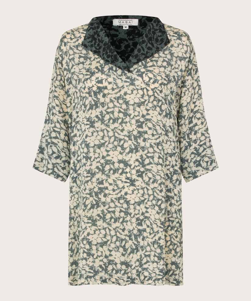 Viskose-Tunika mit Seitenschlitz und Taschen, Balsam Green