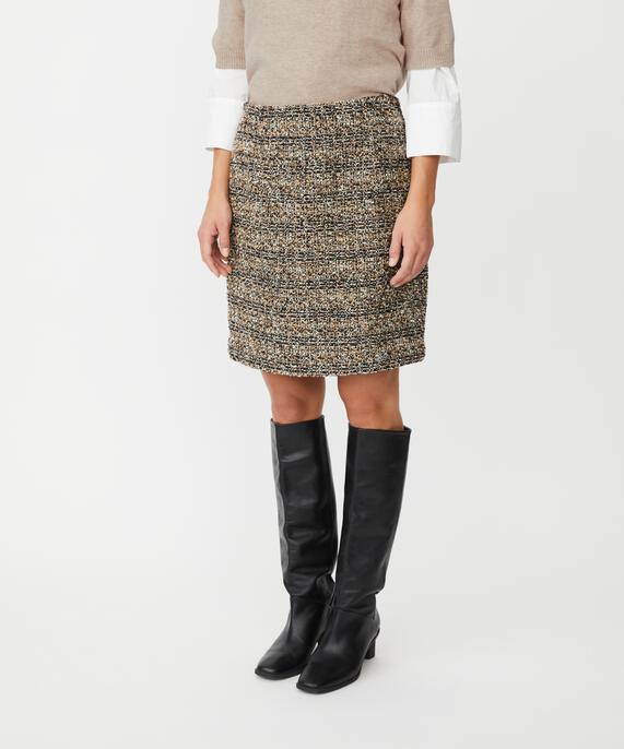 Rock in strukturierter Bouclé-Qualität, Black