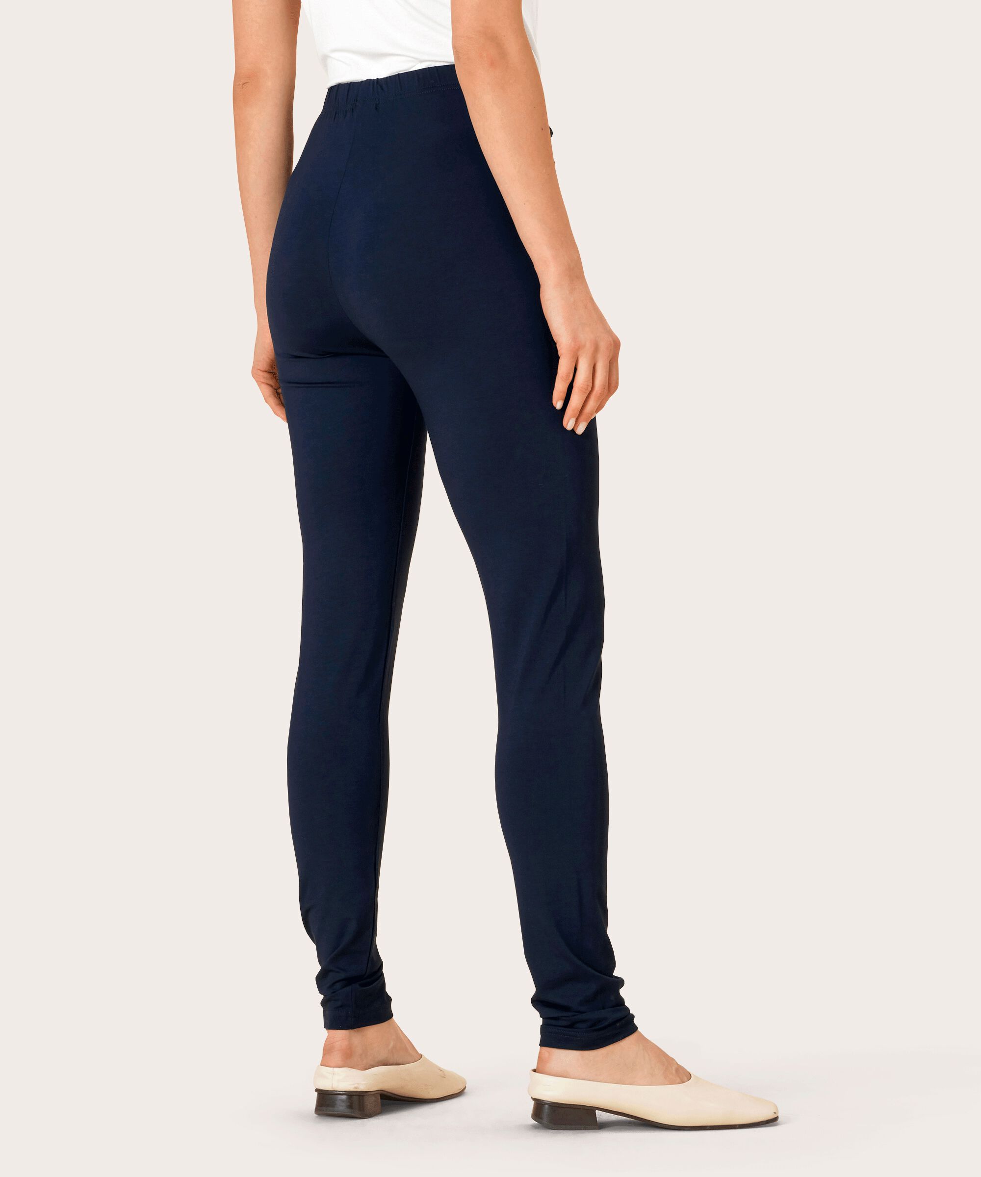Lange Leggings Aus Weichem Jersey, Navy